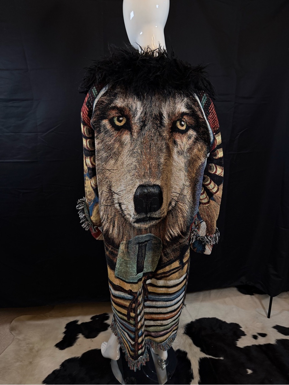 Hand made coats with faux fur collars